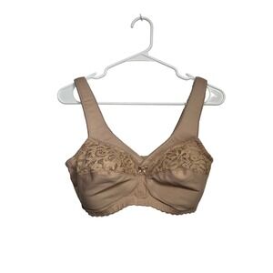 Glamorise 38C MagicLift Full Figure Wireless Support Bra Nude Beige